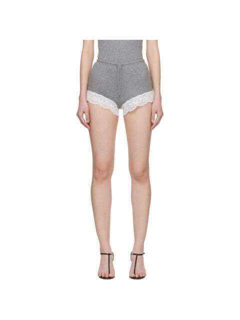 VETEMENTS Gray Lace Mini Shorts