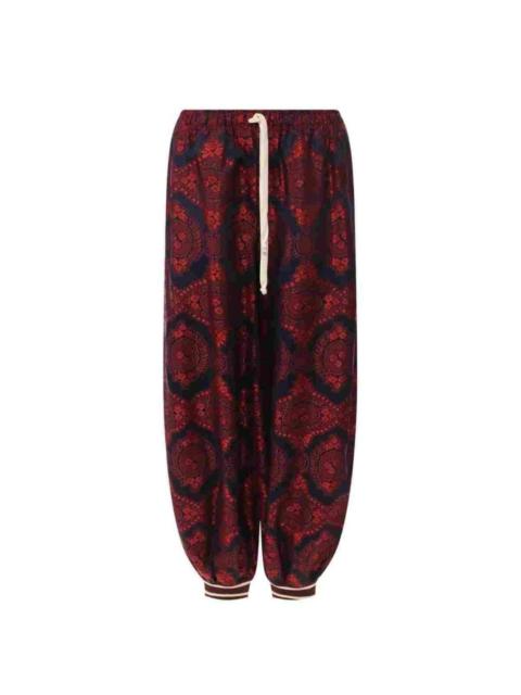 GUCCI Silk Spice Blue Twill Trouser Jogger Pants