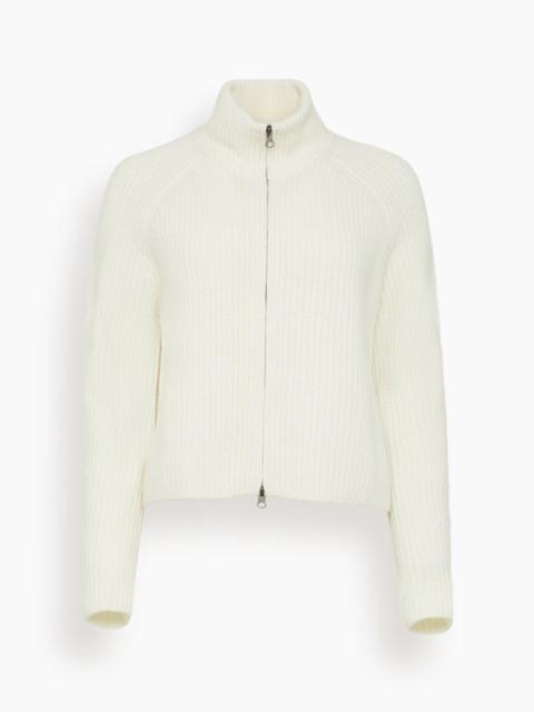 LISA YANG Sadie Zip Cardigan in Cream