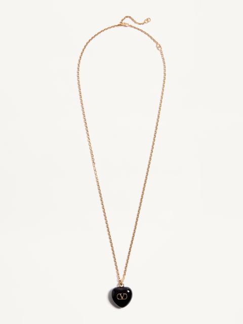COEUR ROYAL NECKLACE IN METAL AND ENAMEL