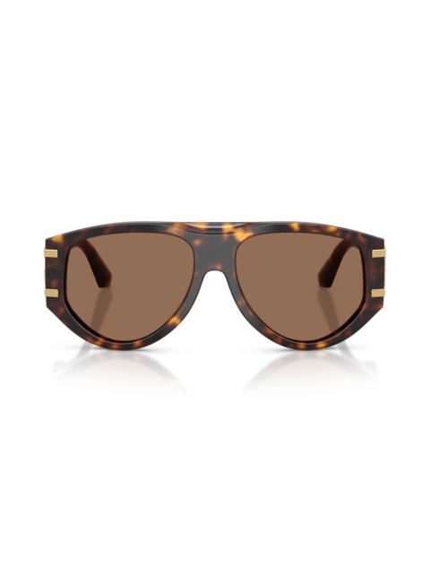 Dolce & Gabbana Dolce&Gabbana 57mm Pilot Sunglasses in Havana /Dark Brown at Nordstrom
