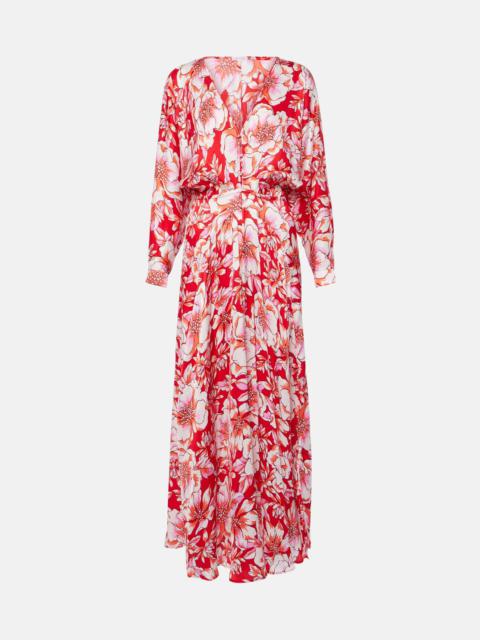 Poupette St Barth Ilona gathered floral midi dress