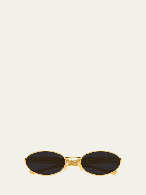 Bottega Veneta Sardine Logo Engraved Metal Sunglasses