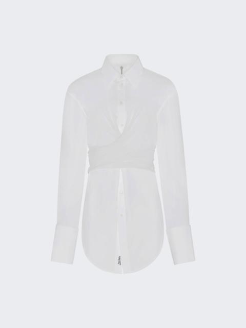Jean Paul Gaultier Long Draped Shirt With Zip On Back White