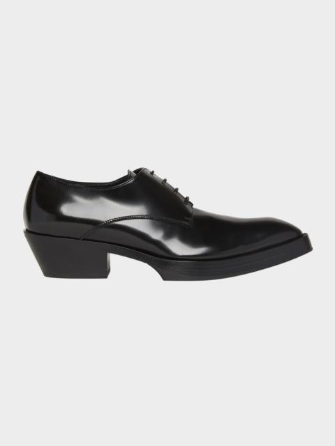 Bottega Veneta Men's Dalton Cuban-Heel Leather Derby Shoes