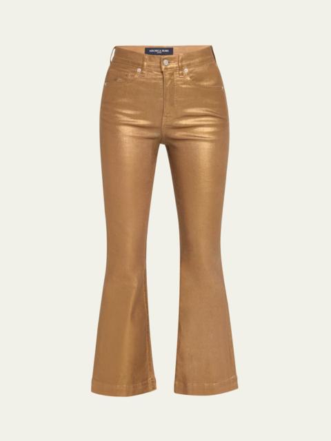 VERONICA BEARD Carson Metallic Ankle Flare Jeans
