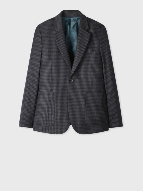 Paul Smith Navy Check Wool Buggy-Lined Blazer