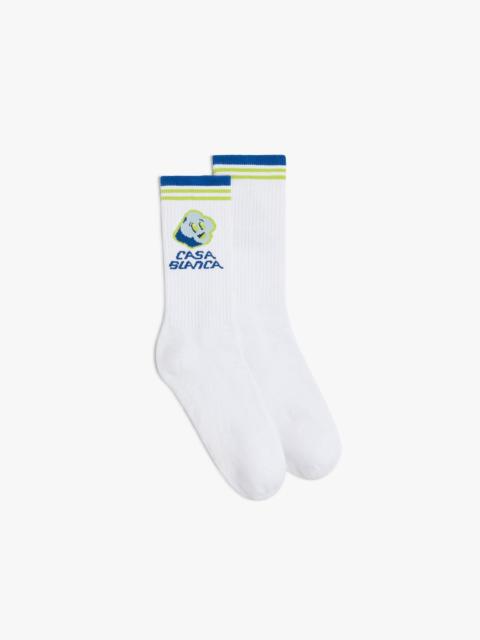 CASABLANCA Blue CC Smile Socks | Casablanca Paris