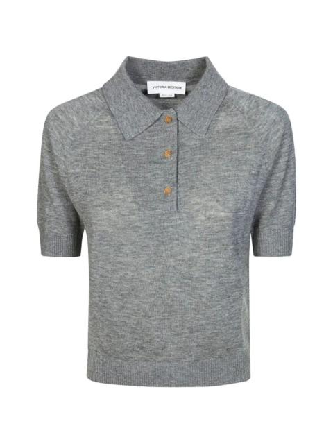 Victoria Beckham Lightweight Fine Guage Knitted Polo Top Women