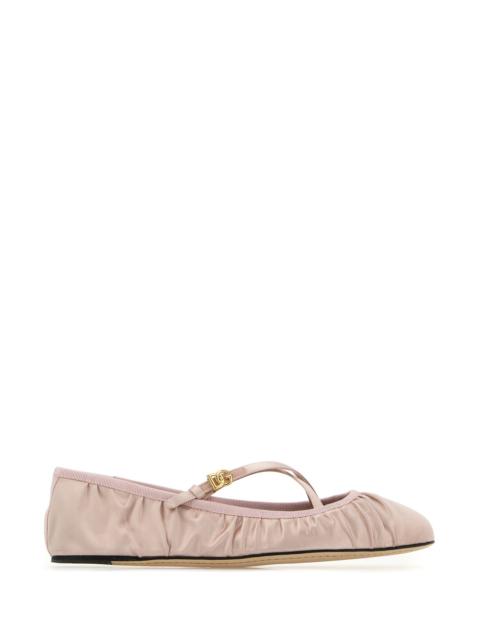 Dolce & Gabbana Pastel pink satin Vally ballerinas