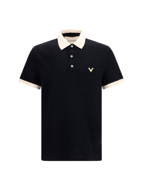Valentino Valentino Polo with Contrast Trims Nero/Burro