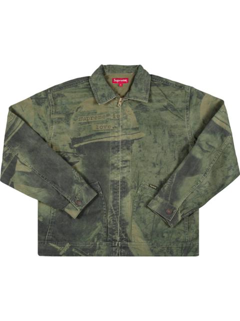 Supreme Supreme Is Love Denim Work Jacket 'Olive' goat REVERSIBLE