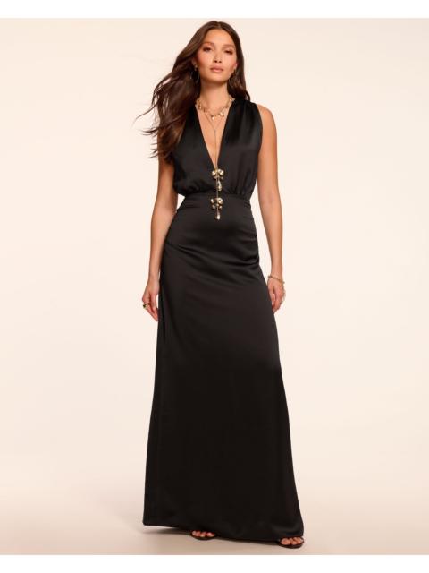 RAMY BROOK Martin Plunging Sleeveless Gown