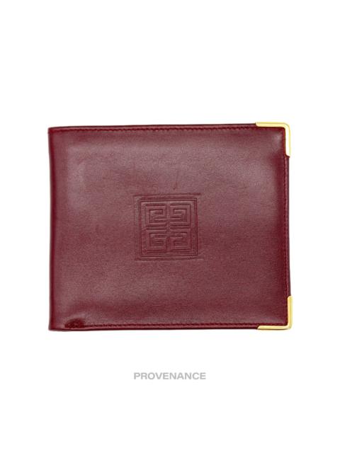 Givenchy Logo Bifold Wallet - Red Leather