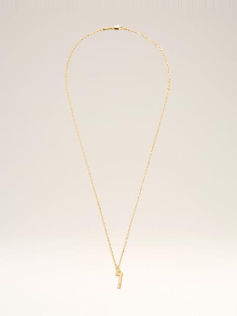 AMI Paris GOLD BRASS HAMMERED "7" PENDANT NECKLACE