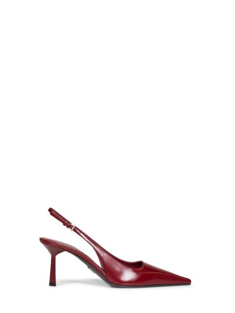 Prada Prada Calzature Women Burgundy Brushed Leather Slingback Pumps
