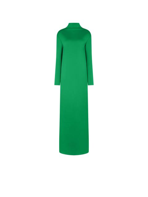 TOM FORD SHINY CREPE MOCK NECK COLUMN EVENING DRESS