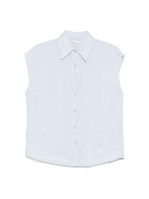 Vince linen cap-sleeve shirt