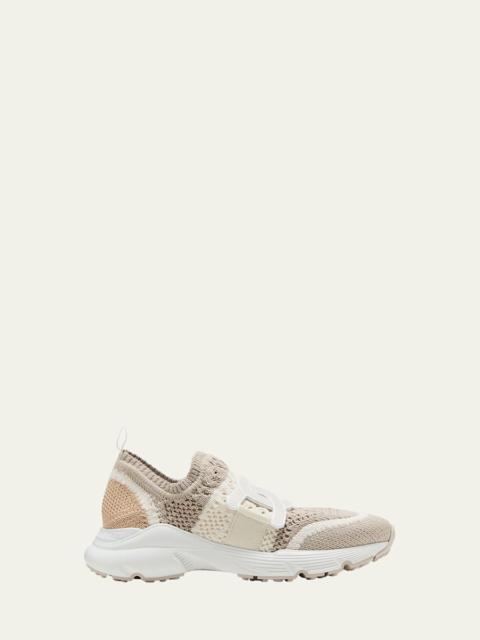 Tod's Stretch Woven Cotton Runner Sneakers