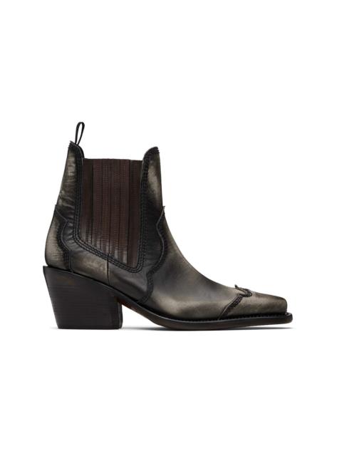 DSQUARED2 Black Magliano Edition D2 Heeled Ankle Boots