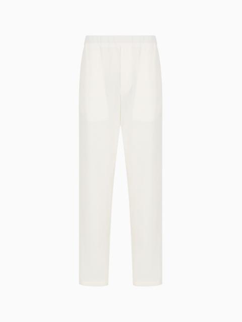 GIORGIO ARMANI Technical waffle flat-front trousers