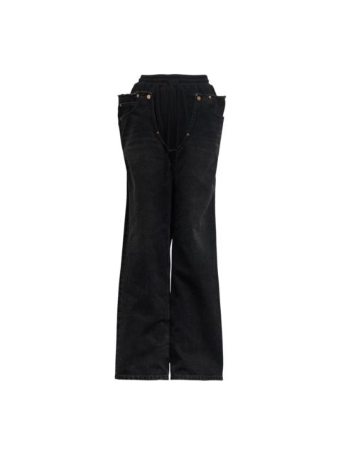 pushBUTTON Black Blooming Layer Jersey Jeans