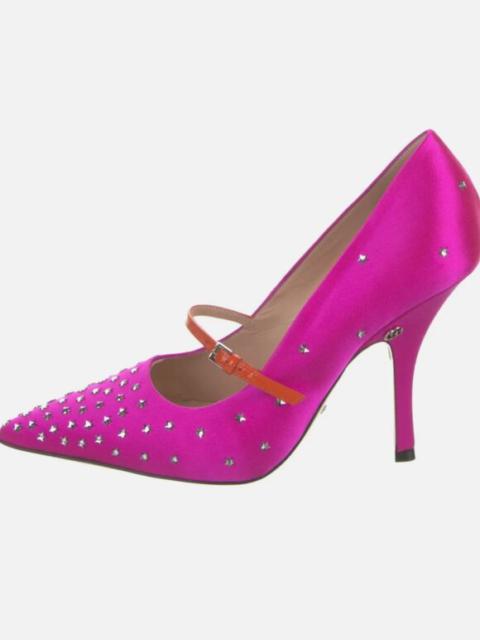 Gucci New in Box Jodie Embellished Pink Satin Stiletto Pumps Size - US Size 9