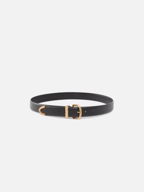 PINKO LEATHER BELT WITH GOLD-TONE HARDWARE, 3CM