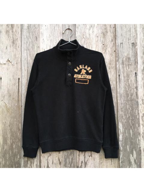 Other Designers Uniqlo - Vintage MLB Uniqlo Oakland Half Button Sweatshirt