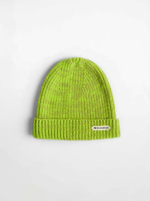 JW Anderson MOULINE BEANIE HAT IN NEON YELLOW