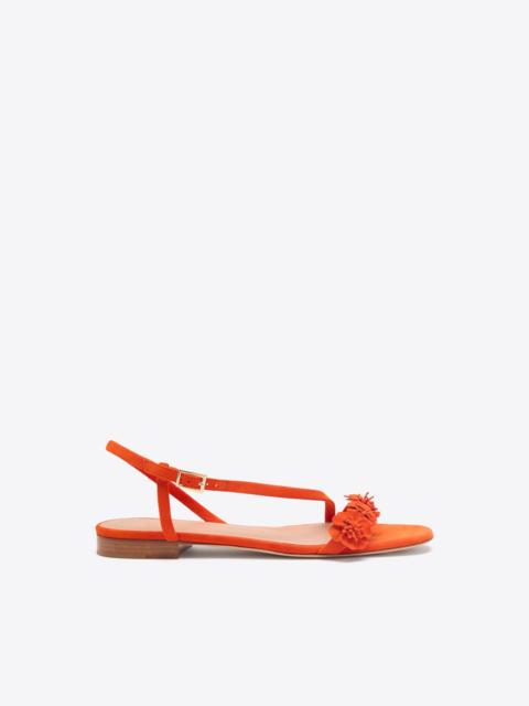 MALONE SOULIERS Serra Orange Suede Flat Sandals