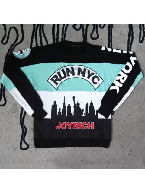 Other Designers Vintage 90s JOYRICH RUN NYC Big Logo Spellout Full Printed Sweater Pullover Jumper Size L