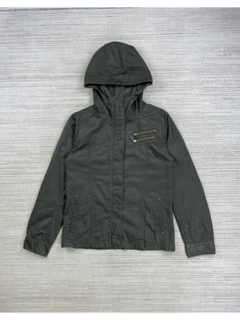 Other Designers Japanese Brand × Uniqlo × Vintage - Coated Cloth By Uniqlo Punk Design Zipper Hoodie Jacket