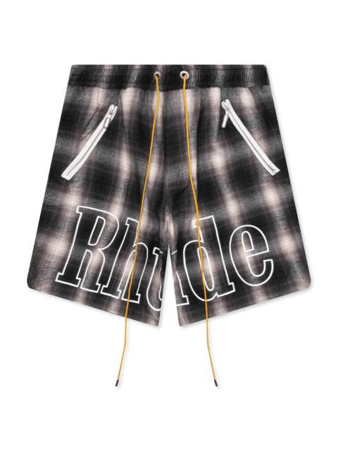 Rhude YACHTING SHORT - BLACK/MAROON