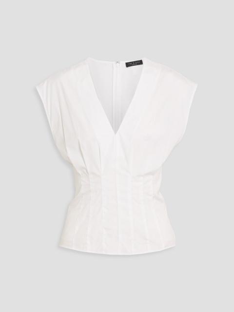 rag & bone Ines pleated cotton-poplin top