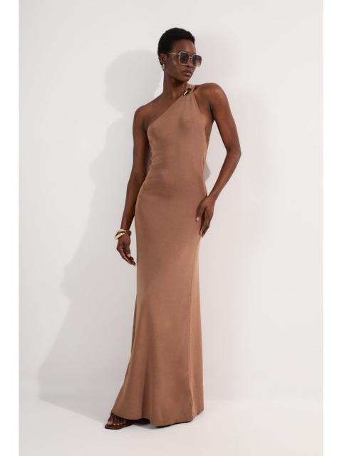 KAREN MILLEN Slinky Backless Knitted Dress With Hardware Detail