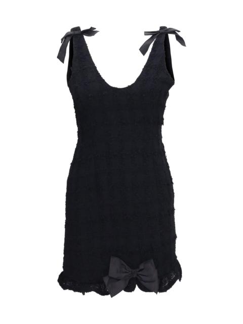 Alessandra Rich Alessandra Rich Women Checked Bouclé Tweed Mni Dress With Bows