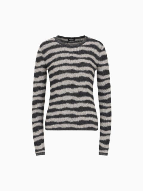 GIORGIO ARMANI Cashmere and silk jacquard crew-neck jumper