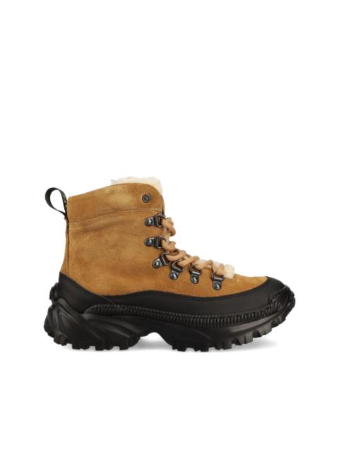 HUGO suede shearling-lined hiking boots