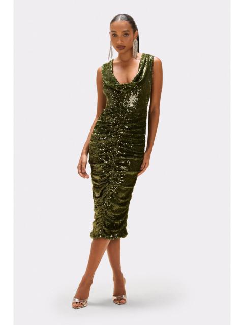 PatBO BOSSA SEQUIN PLUNGE MIDI DRESS