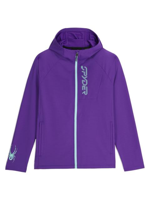 SPYDER Mens Gridweb Fleece Hoodie - Deep Purple