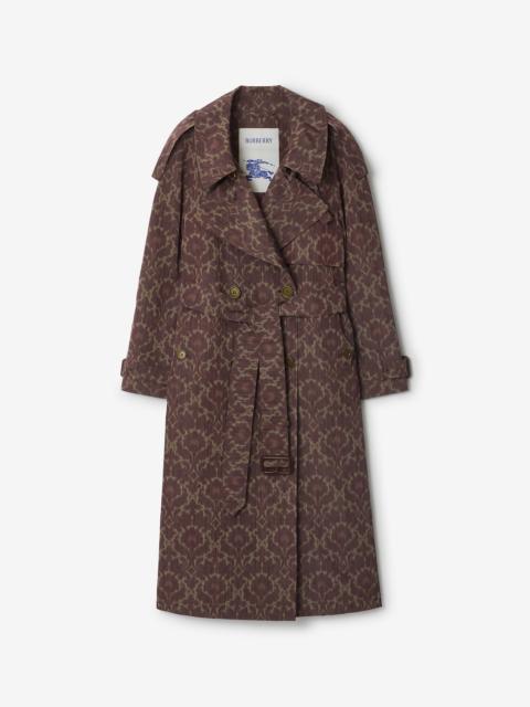 Burberry Long Baroque Viscose Blend Fitzrovia Trench Coat