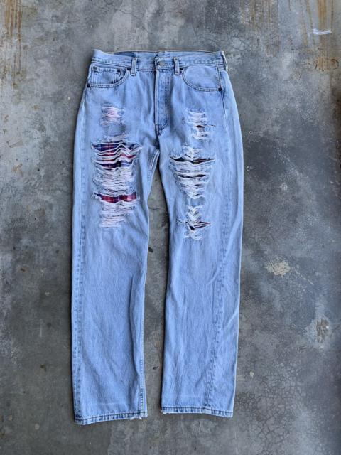 Other Designers Vintage Distressed Patchwork Kurt Cobain Style Denim Pant