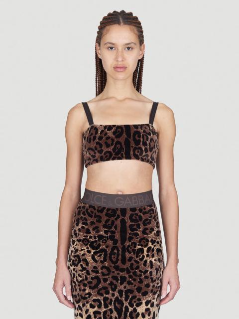 Dolce & Gabbana Leopard Print Crop Top