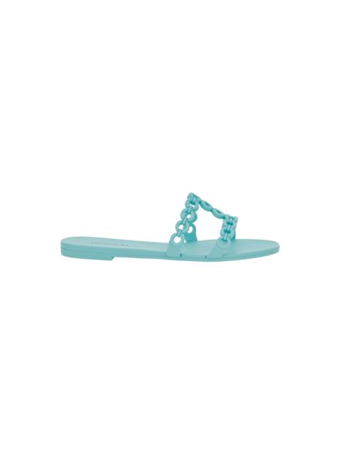 AQUAZZURA Infinity Chain Sandals Blue With Design Straps In Leather