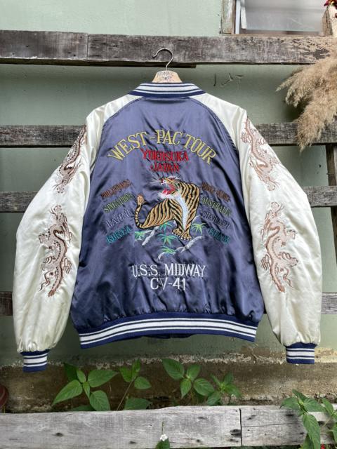 Other Designers Vintage - Vintage Sukajan USS Midway Tiger Embroidery Jacket