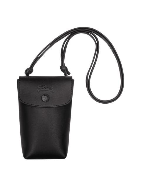 Longchamp Le Pliage Xtra Phone case with leather lace Black - Leather