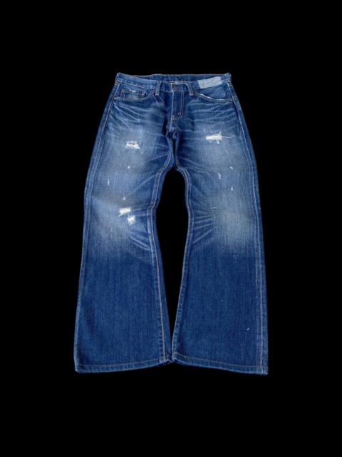 Levi's Vintage Levi's 517 Distressed Bootcut Jeans | Rare Flap Back Pockets | Faded Indigo Grunge Style Lev