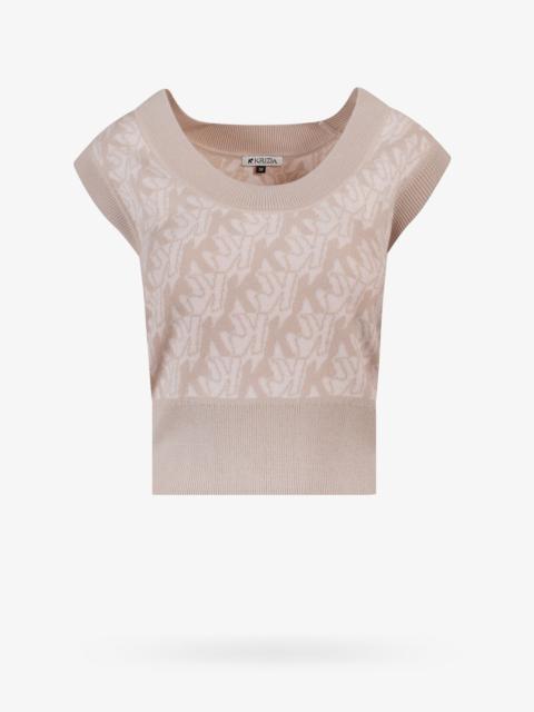 K KRIZIA - K Krizia Wool Vest With All-Over Monogram