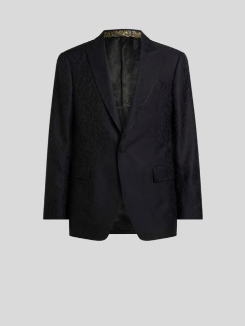 Etro SINGLE-BREASTED JACKET IN WOOL- AND COTTON-BLEND JACQUARD FABRIC WITH ANIMAL MOTIF